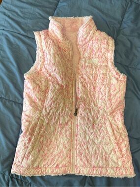 North Face Kids Puffer Vest in Pink and Cream- Size Large 14/16